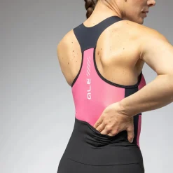 Body donna senza maniche Ale Pragma Color Block - Rosa scuro