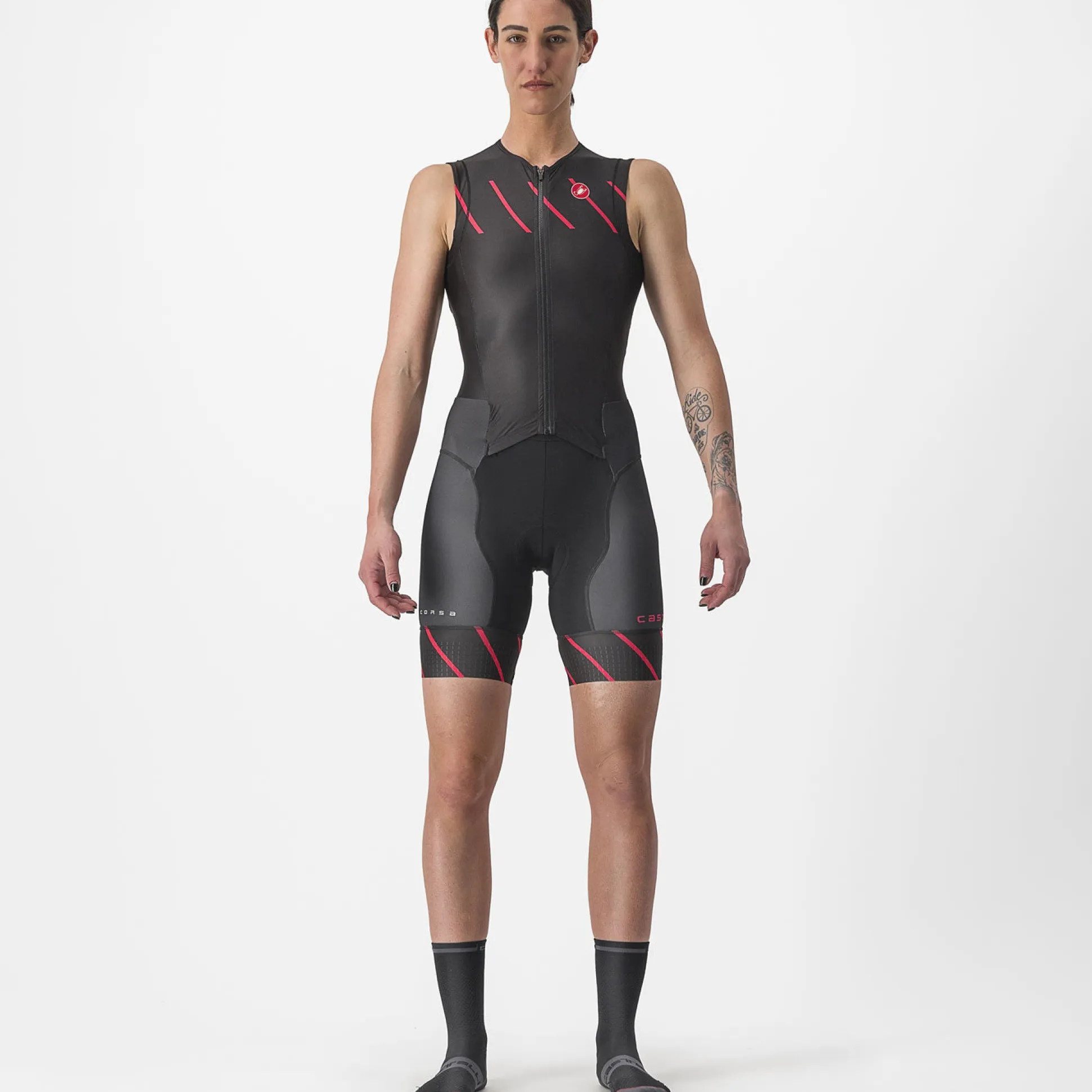 Body donna senza maniche Castelli Free Sanremo Suit - Nero rosa