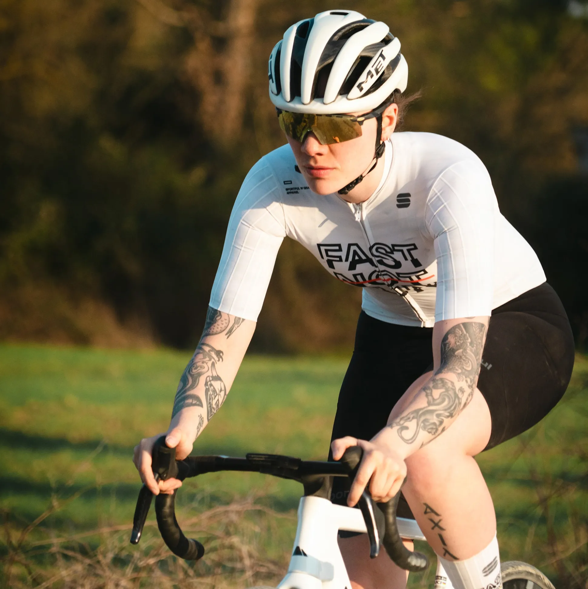 Body donna Sportful Fast Not Fun - Bianco