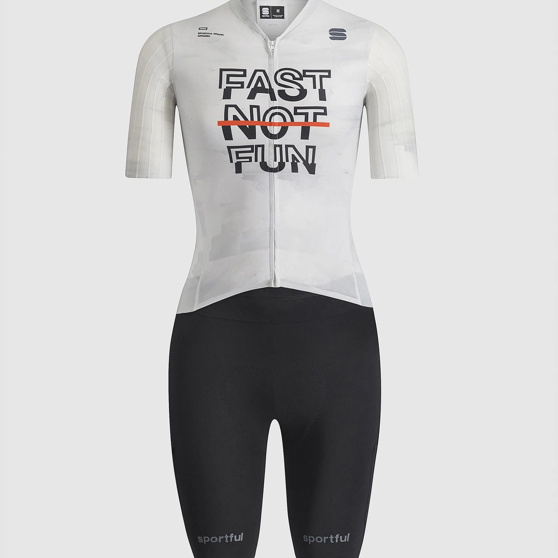 Body donna Sportful Fast Not Fun - Bianco