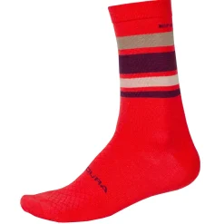 Calze Endura Baabaa Merino Stripe - Rosso viola