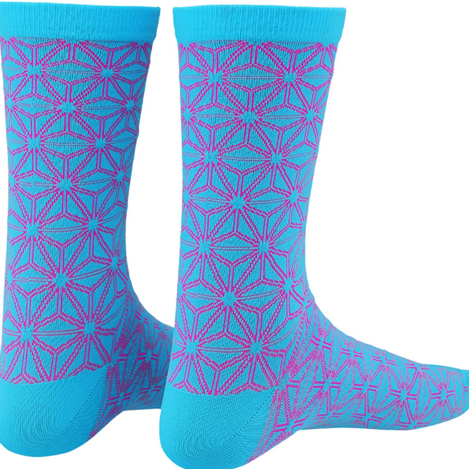 Calze Supacaz SupaSox Asanoha - Blu rosa