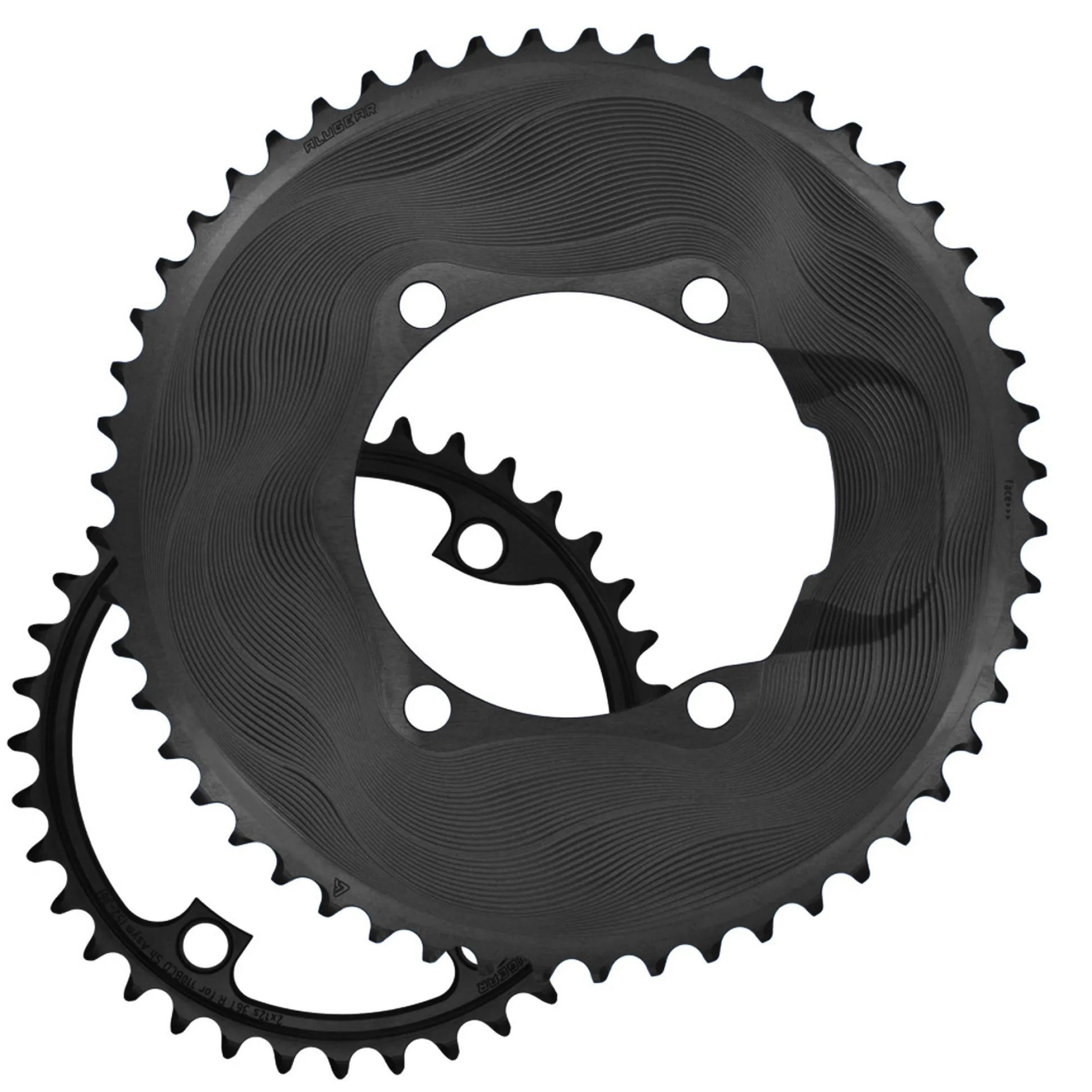 Corone Alugear Aero 2x12 110 BCD 4b Shimano Asymmetric - 52-36T