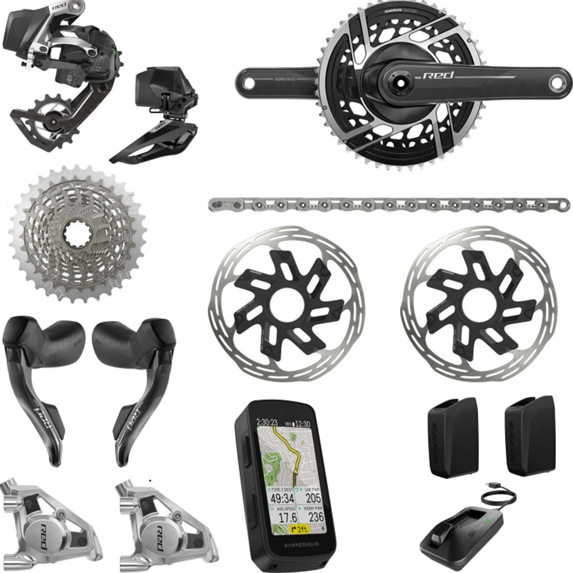 Gruppo SRAM RED AXS E1 Hammerhead 10/30T - 50/37D Power Meter