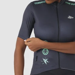 Maglia donna Cafe du Cycliste Fleurette - Blu