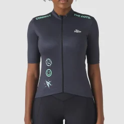 Maglia donna Cafe du Cycliste Fleurette - Blu