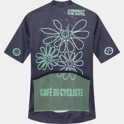 Maglia donna Cafe du Cycliste Fleurette - Blu