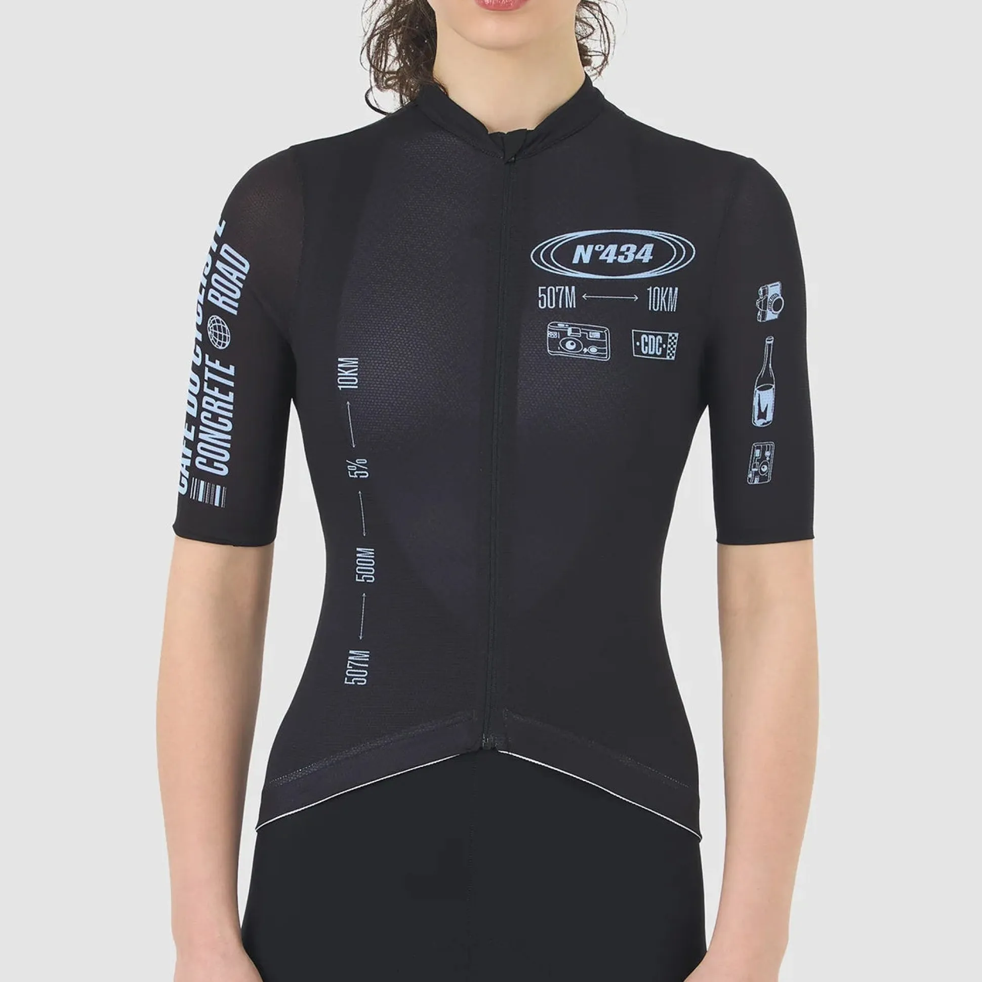 Maglia donna Cafe du Cycliste Eze - Nero