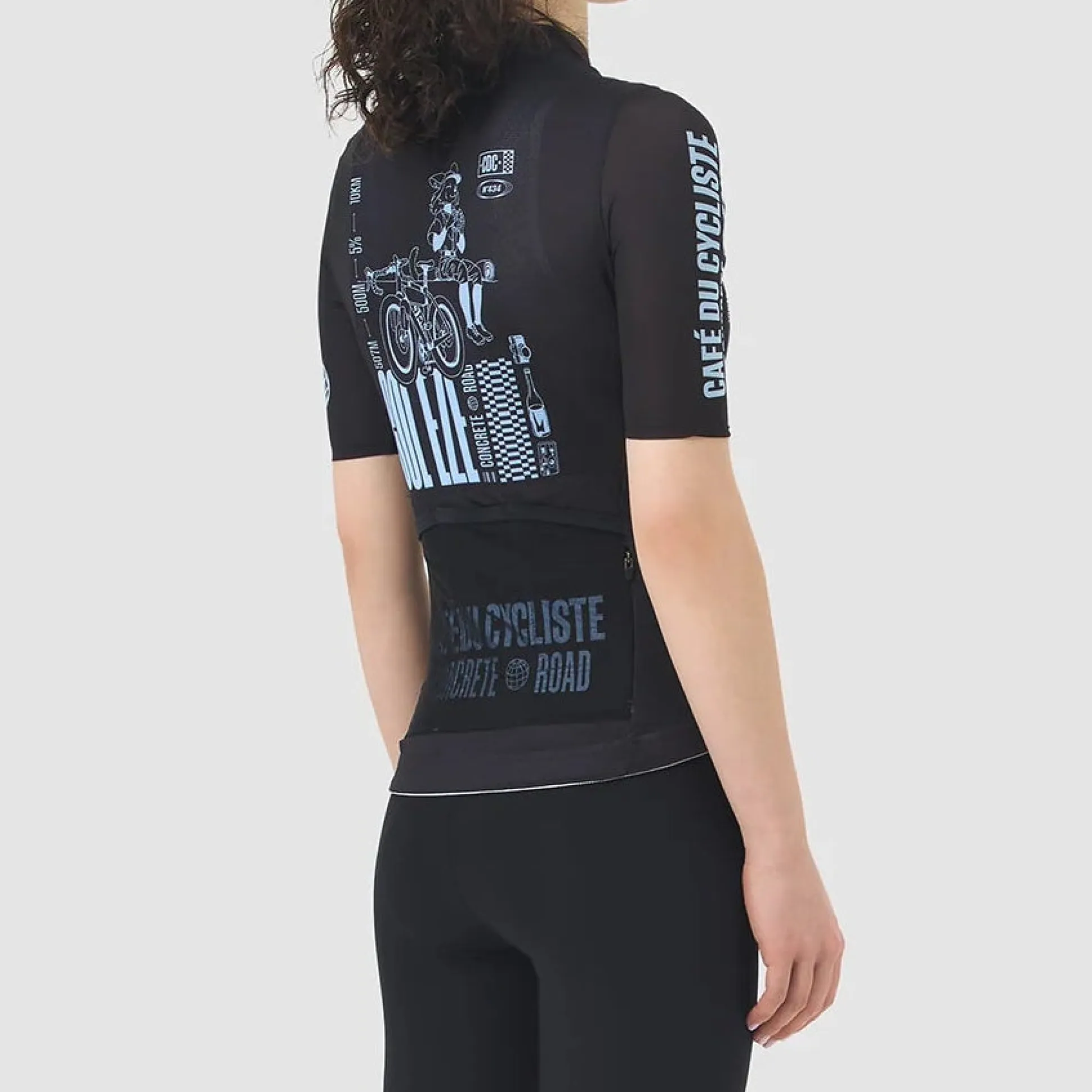 Maglia donna Cafe du Cycliste Eze - Nero