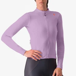 Maglia donna maniche lunghe Castelli Espresso Thermal - Lilla