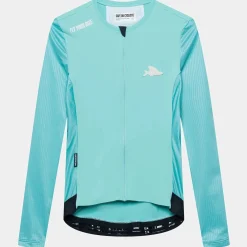 Maglia donna maniche lunghe Cafe du Cycliste Roxane - Azzurro