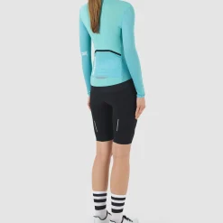 Maglia donna maniche lunghe Cafe du Cycliste Roxane - Azzurro