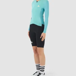Maglia donna maniche lunghe Cafe du Cycliste Roxane - Azzurro