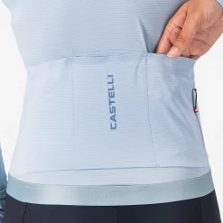 Maglia donna maniche lunghe Castelli Espresso 2 - Azzurro