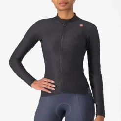 Maglia donna maniche lunghe Castelli Espresso Thermal - Nero
