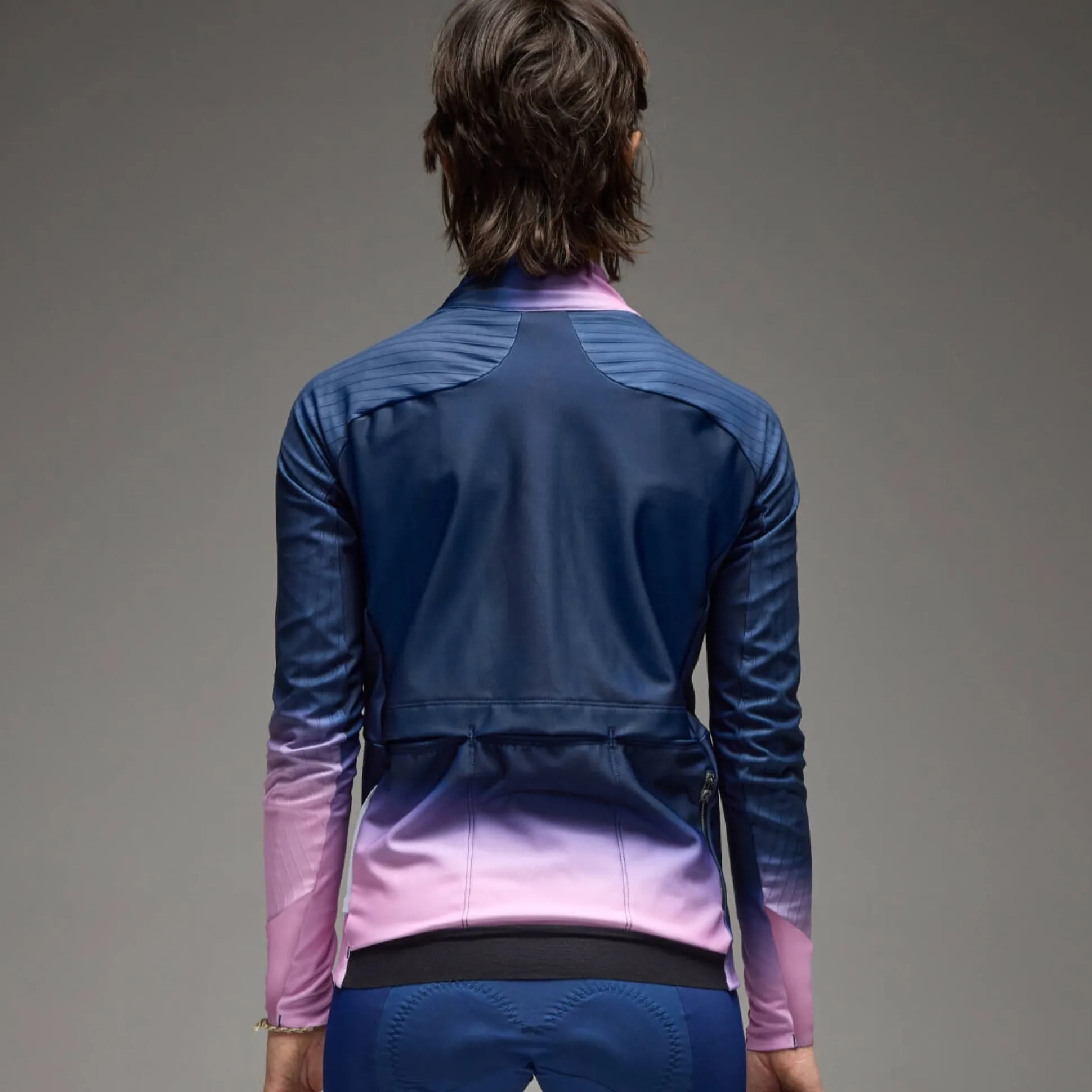 Maglia donna maniche lunghe Q36.5 Gregarius Hybrid Collar Fade - Blu