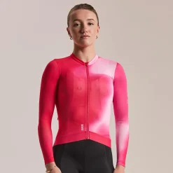 Maglia donna maniche lunghe Rapha Pro Team Lightweight 3 Surface Print - Rosa