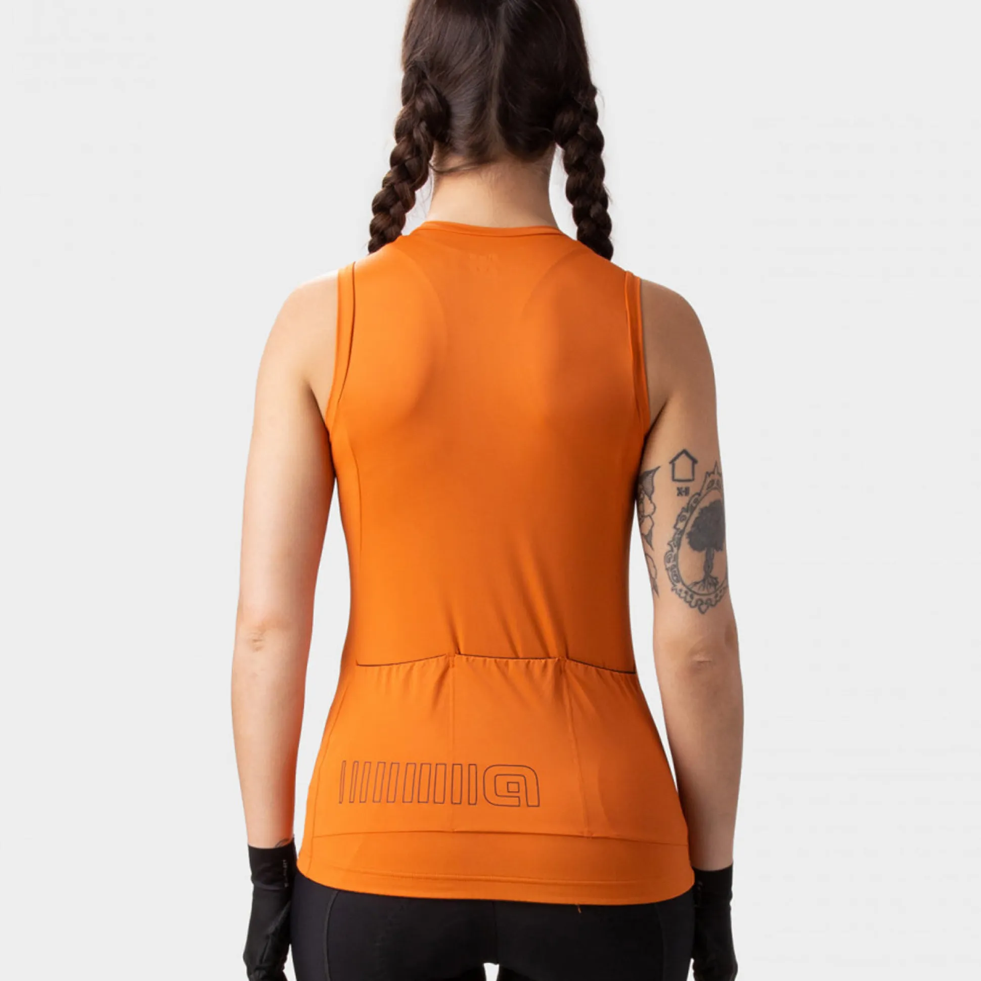 Maglia donna senza maniche Ale Solid Color Block - Arancio