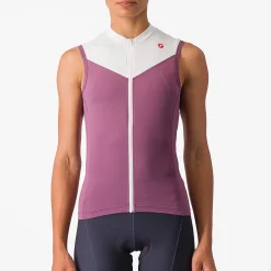 Maglia donna senza maniche Castelli Solaris - Bianco viola