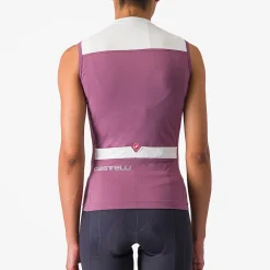 Maglia donna senza maniche Castelli Solaris - Bianco viola