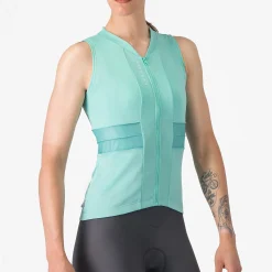 Maglia donna senza maniche Castelli Anima 4 - Azzurro
