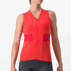 Maglia donna senza maniche Castelli Anima 4 - Rosso