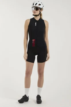 Maglia donna senza maniche Rh+ Aries - Nero
