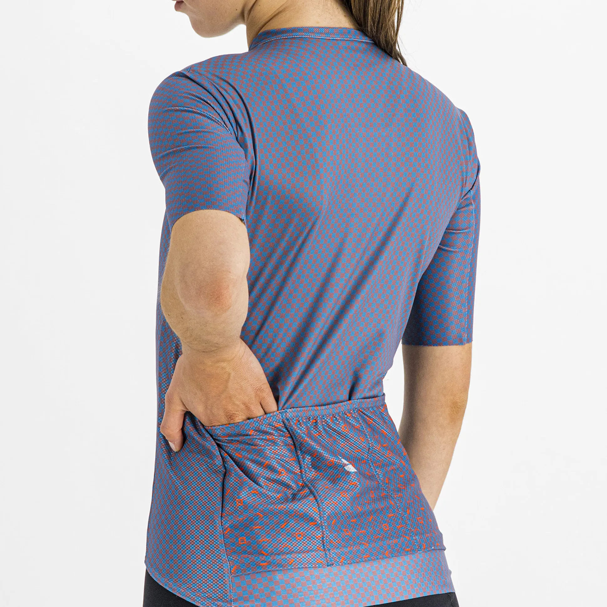Maglia donna Sportful Checkmate - Blu rosa