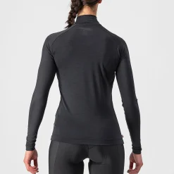 Maglia intima maniche lunghe donna Castelli Bandito Wool - Nero
