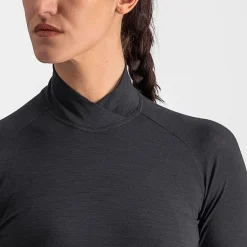 Maglia intima maniche lunghe donna Castelli Bandito Wool - Nero