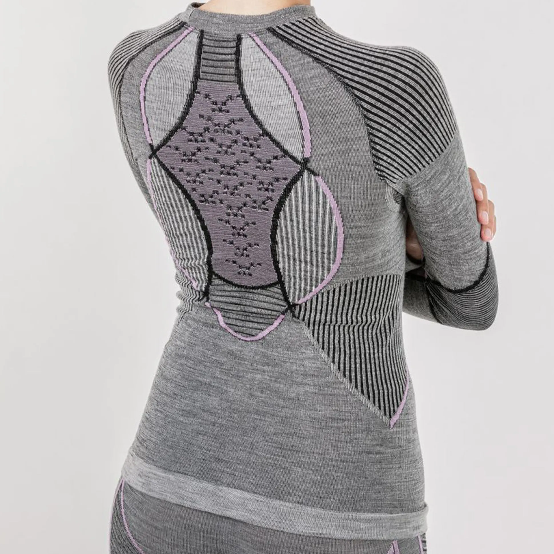Maglia intima maniche lunghe donna X-Bionic Apani Merino 4.0 - Grigio rosa