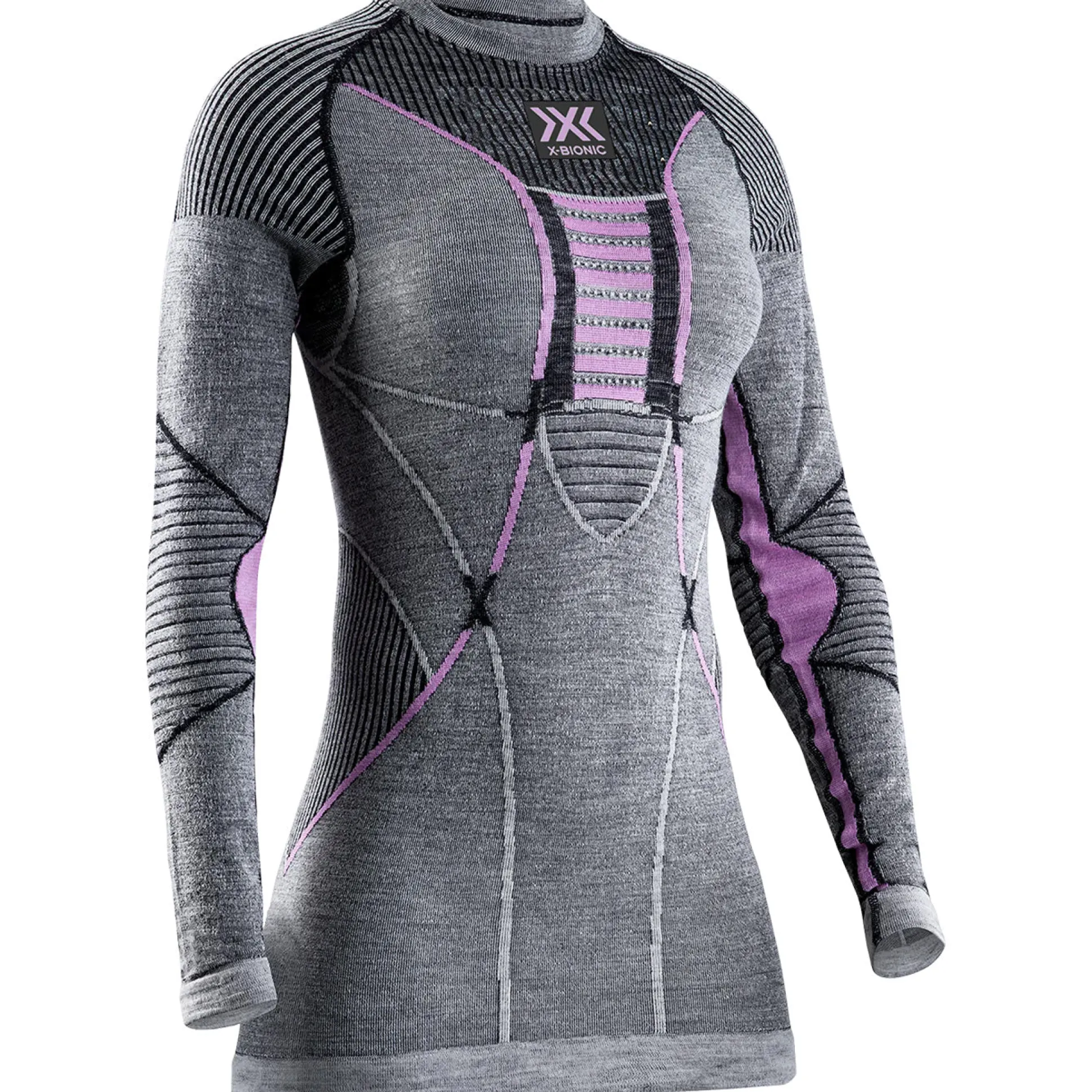 Maglia intima maniche lunghe donna X-Bionic Apani Merino 4.0 - Grigio rosa