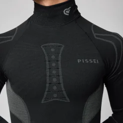 Maglia intima maniche lunghe Pissei Alaska Seamless - Nero