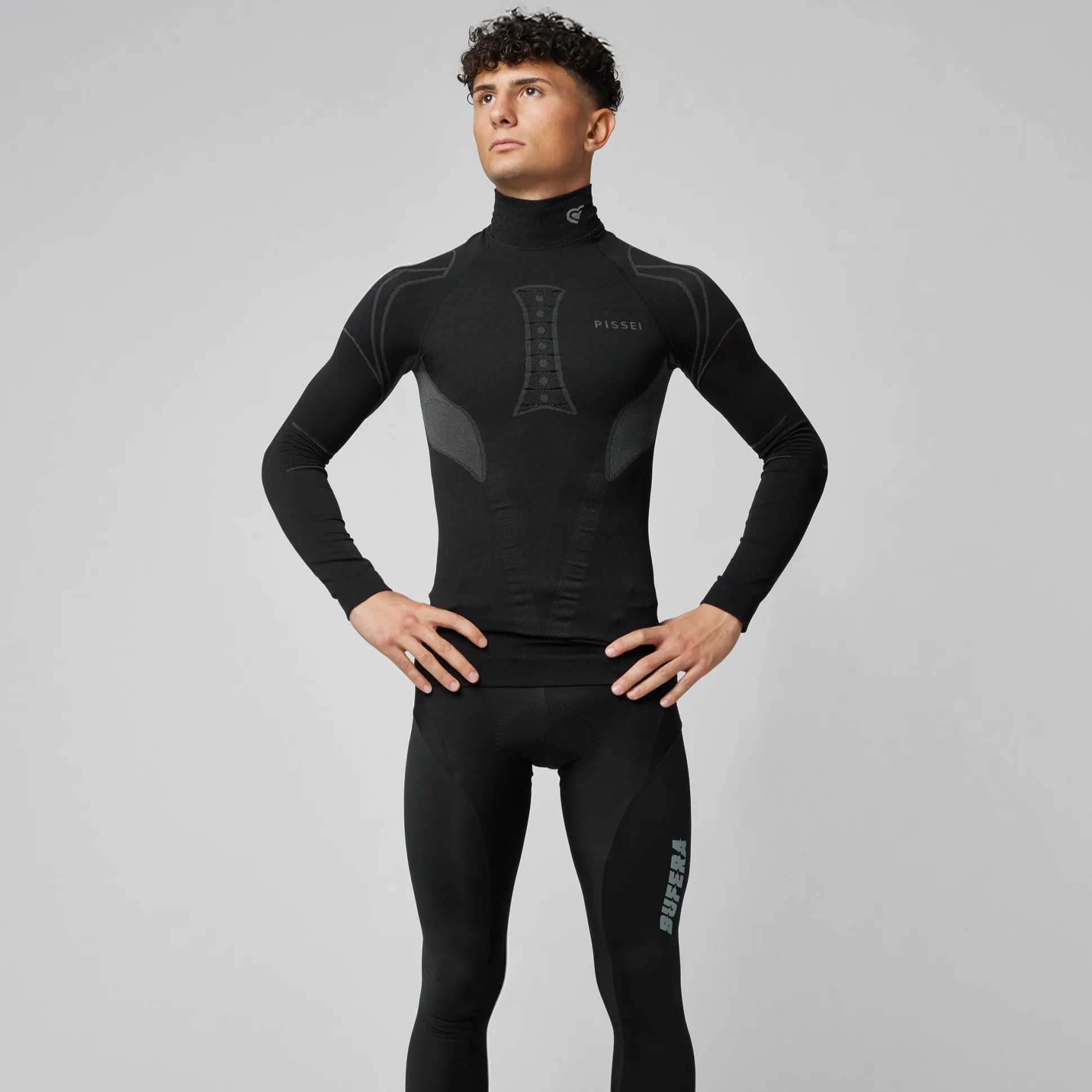 Maglia intima maniche lunghe Pissei Alaska Seamless - Nero