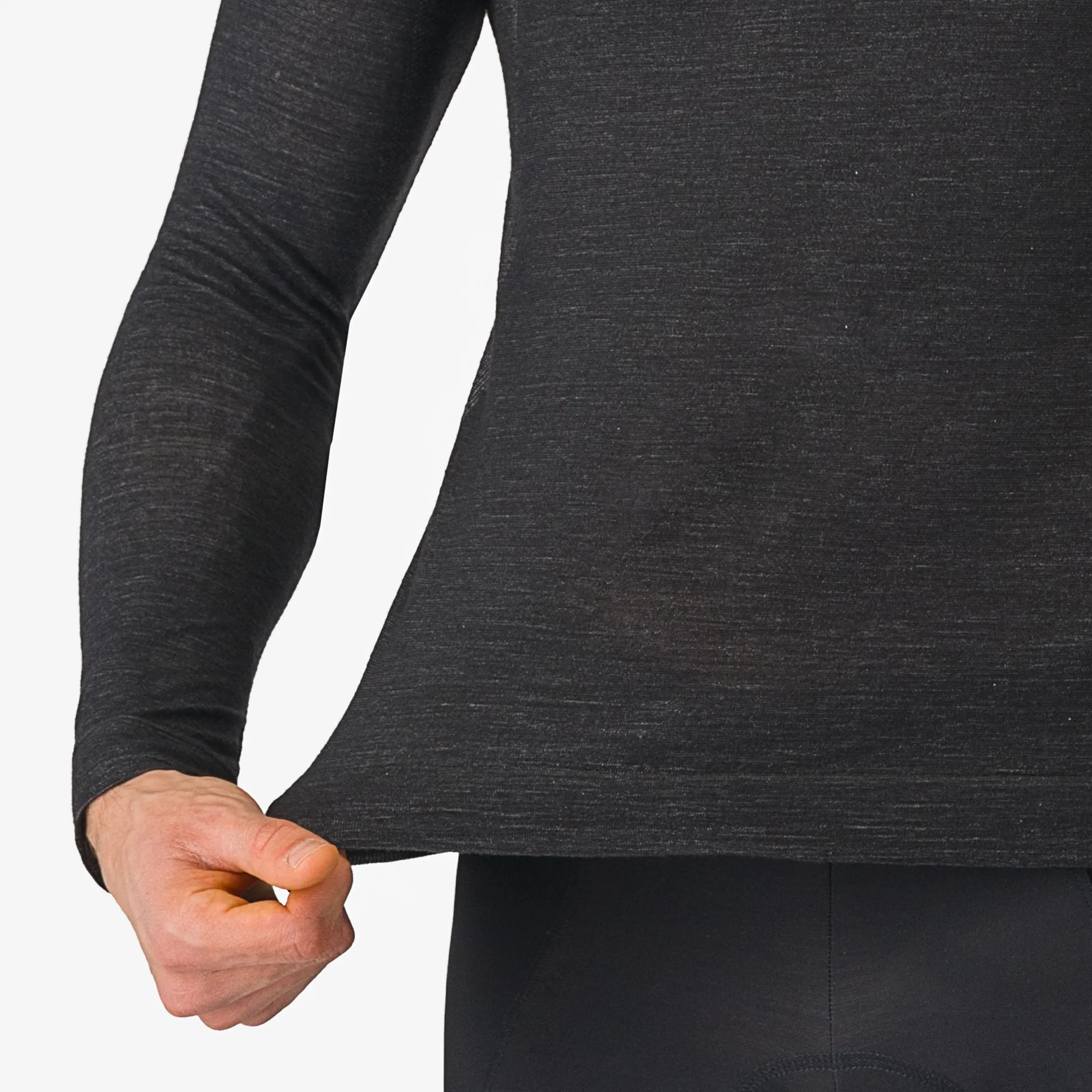 Maglia intima maniche lunghe Castelli Merino Seamless - Nero