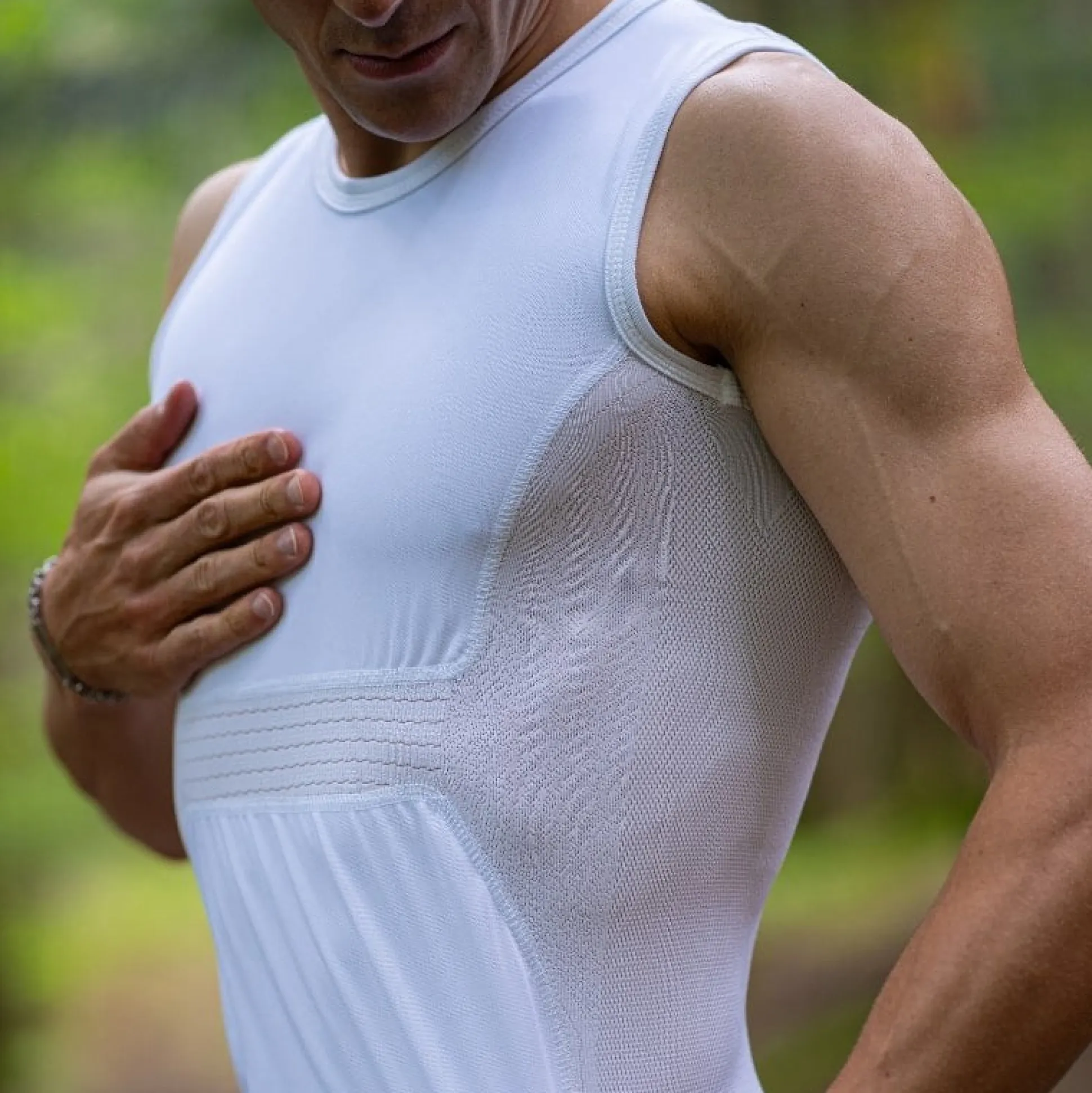 Maglia intima senza maniche Biotex Antivento Seamless - Bianco