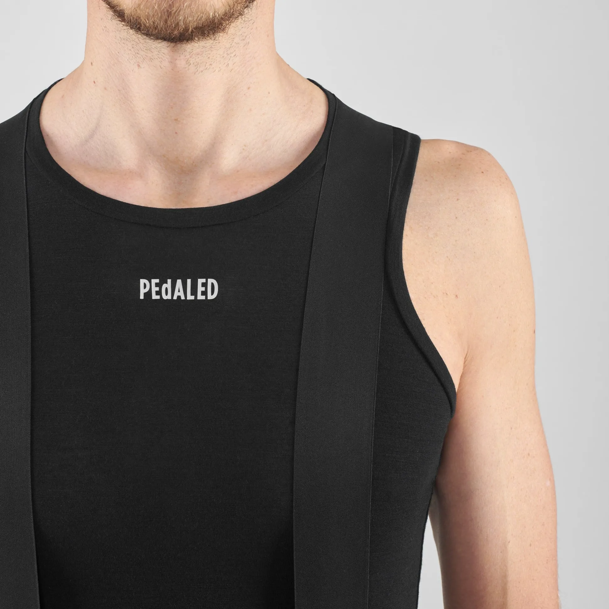 Maglia intima senza maniche Pedaled Element Merino - Nero