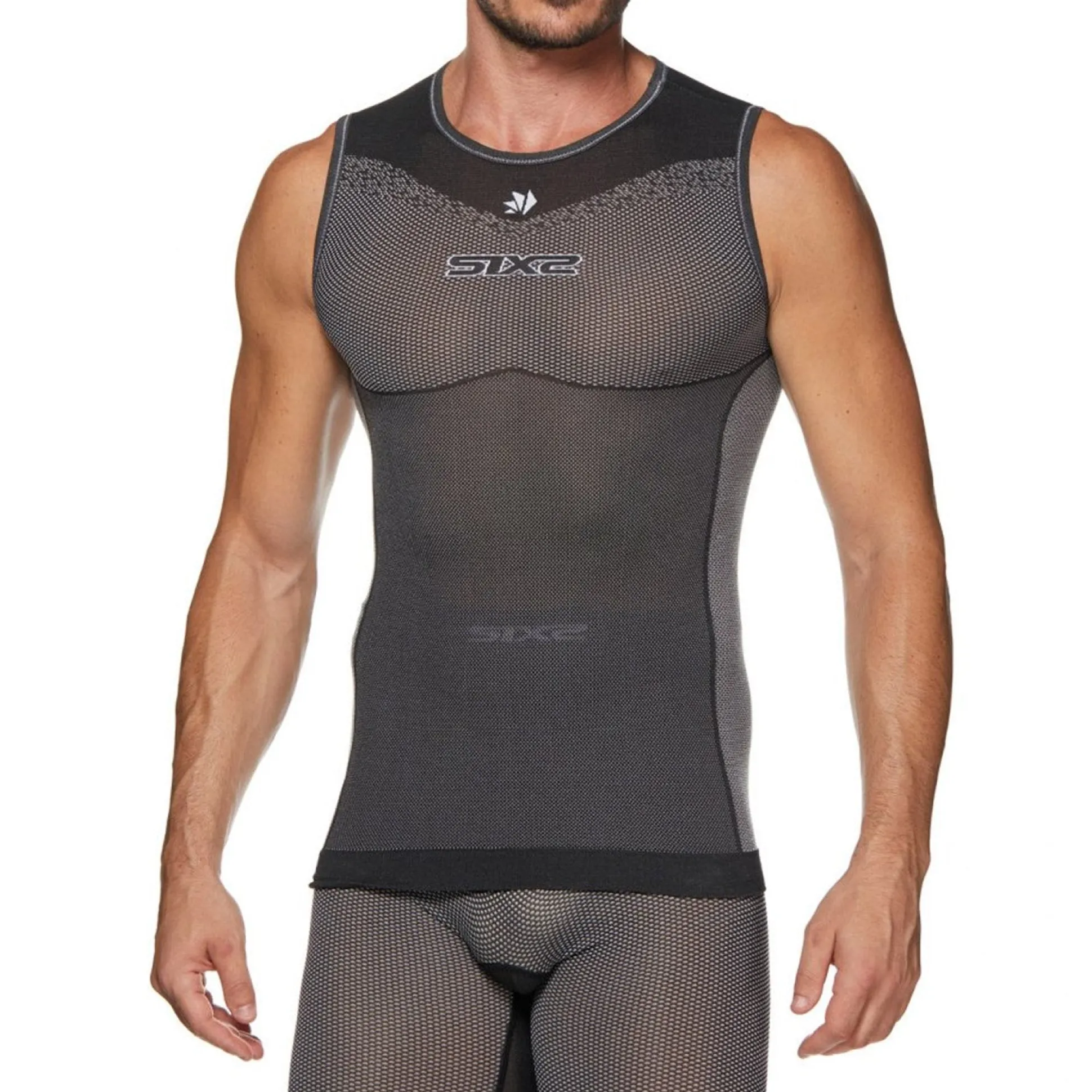 Maglia intima senza maniche SIX2 SML BT - Nero