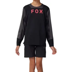 Maglia manica lunga bambino Fox Defend Taunt - Nero