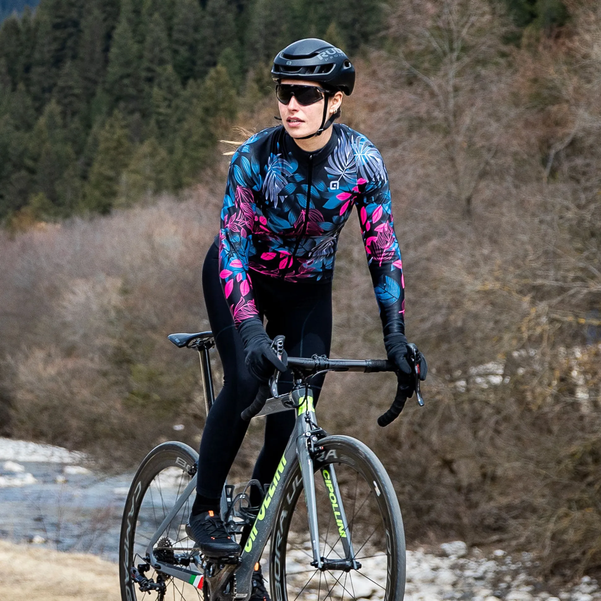 Maglia maniche lunghe donna Ale PRR Green Garden - Nero