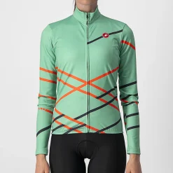 Maglia maniche lunghe donna Castelli Diagonal - Verde Acqua
