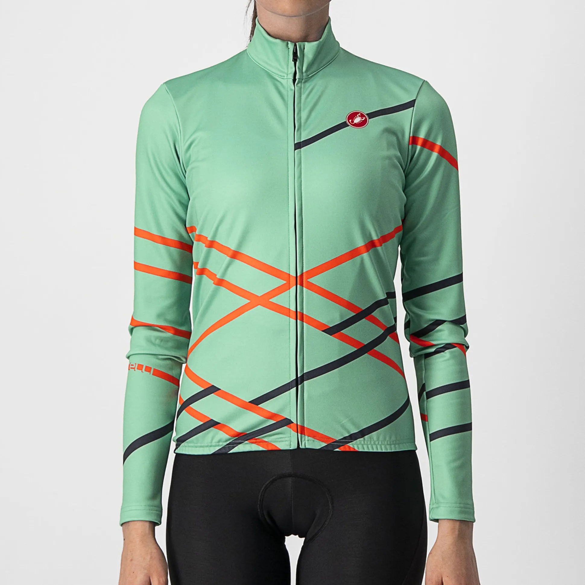 Maglia maniche lunghe donna Castelli Diagonal - Verde Acqua
