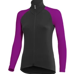 Maglia maniche lunghe donna Dotout Mirage - Nero fucsia