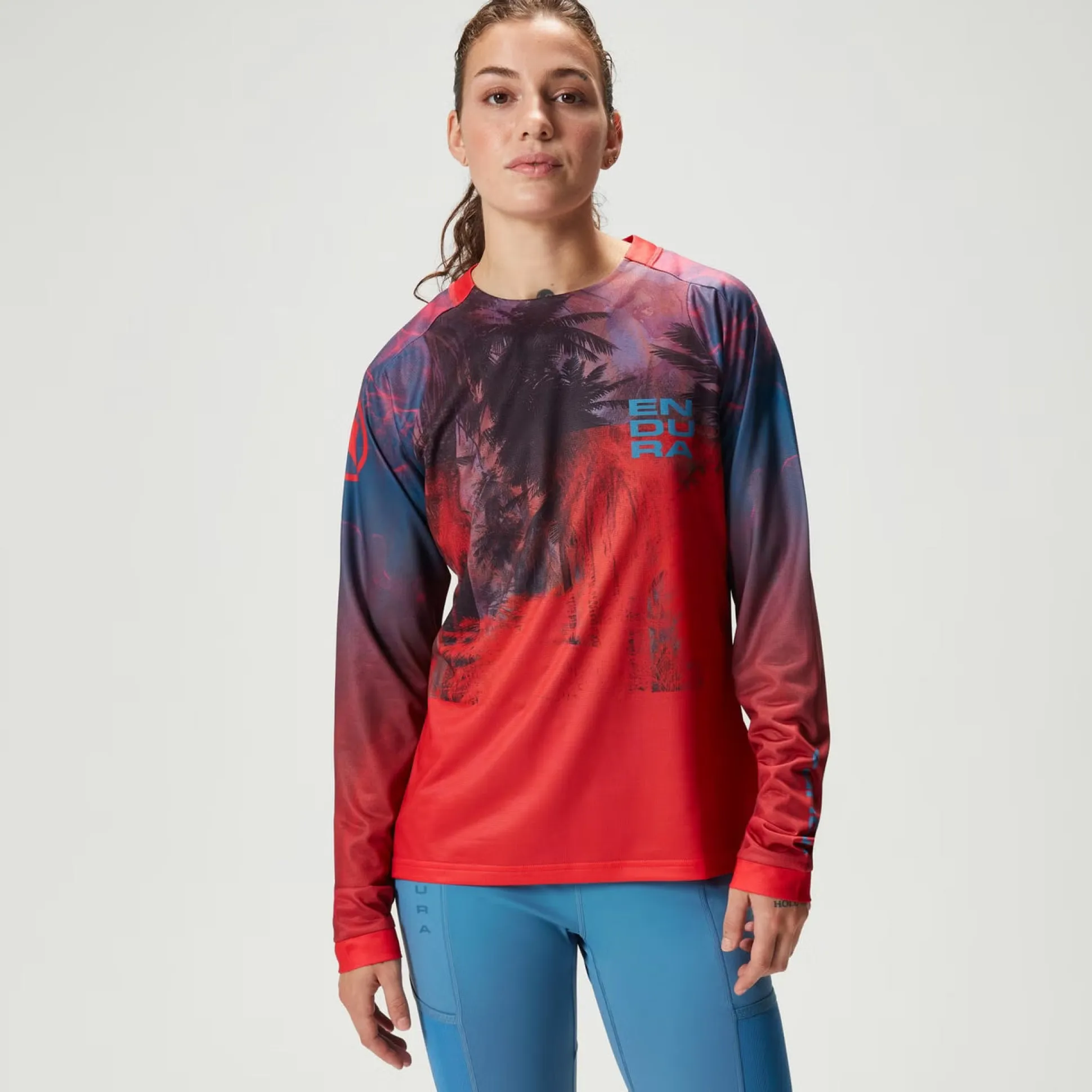 Maglia maniche lunghe donna Endura Tropical Tee LTD - Rosso
