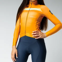 Maglia maniche lunghe donna Gobik Hyder Madras Equinoccio - Arancio