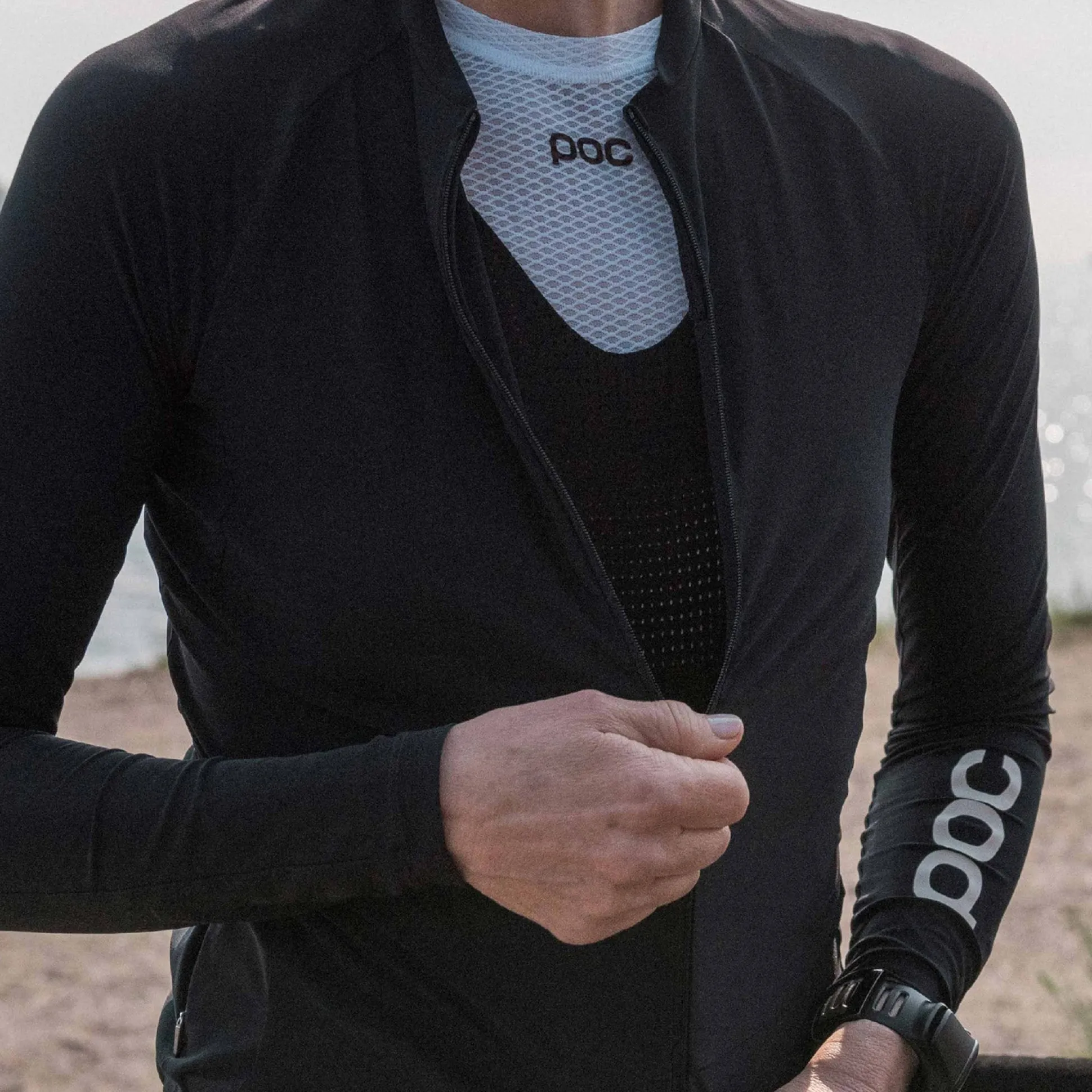 Maglia maniche lunghe donna Poc Essential road - Blu