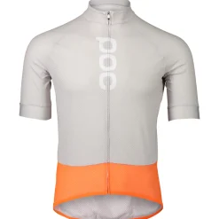 Maglia Poc Essential Road Logo - Grigio arancio