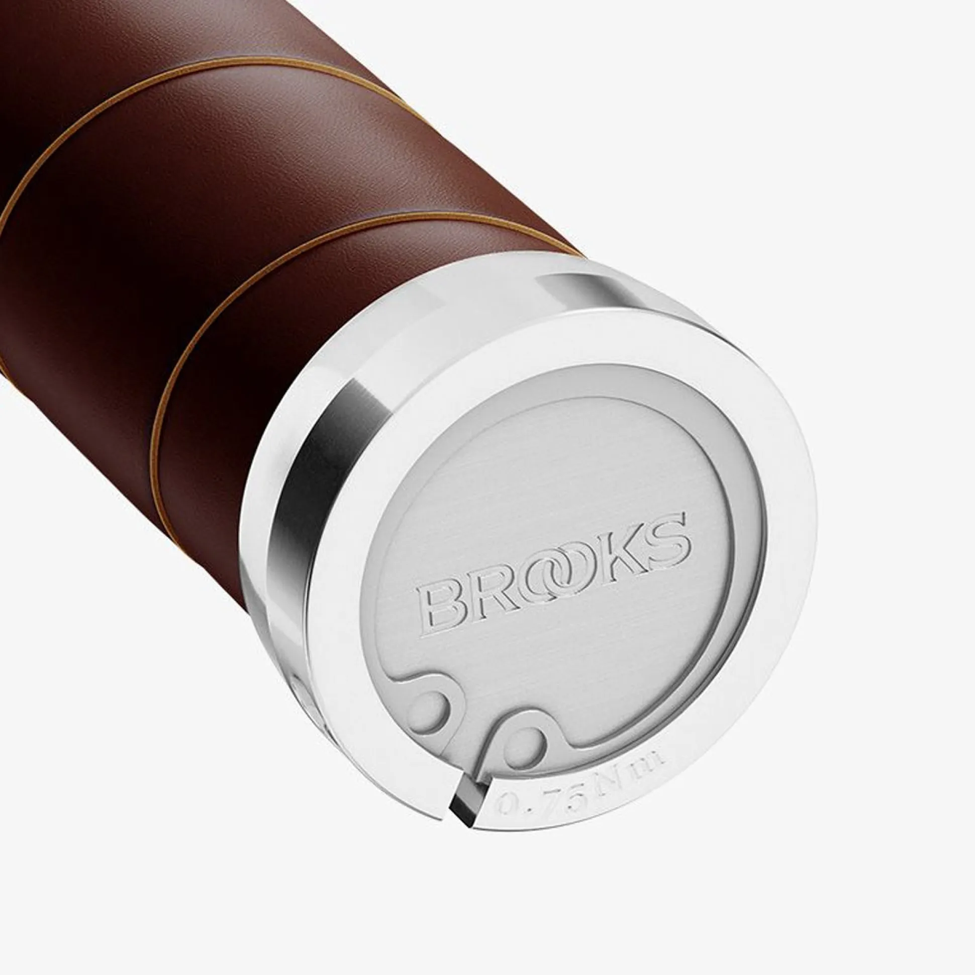 Manopole Brooks Slender Leather 130mm - Marrone
