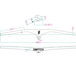 Manubrio integrato Switch Concorde - Nero