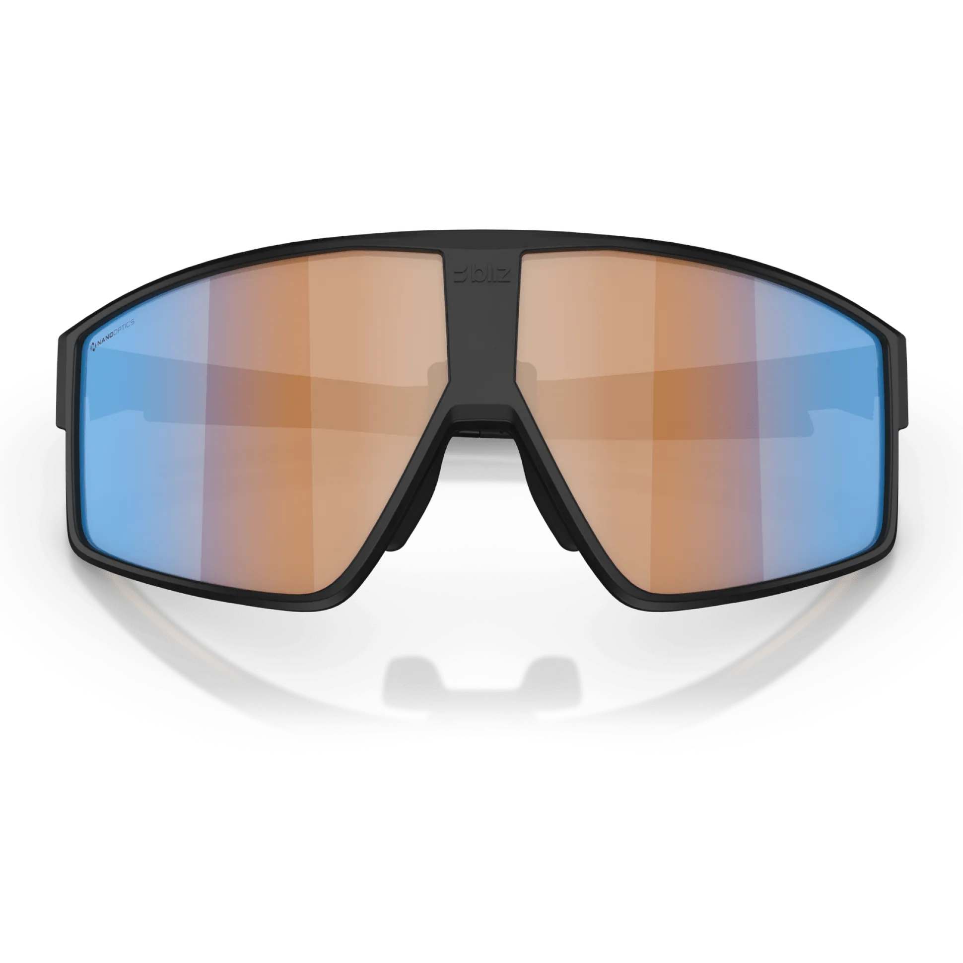 Occhiali Bliz P002 - Matt Black Coral-Orange Mirror Blue